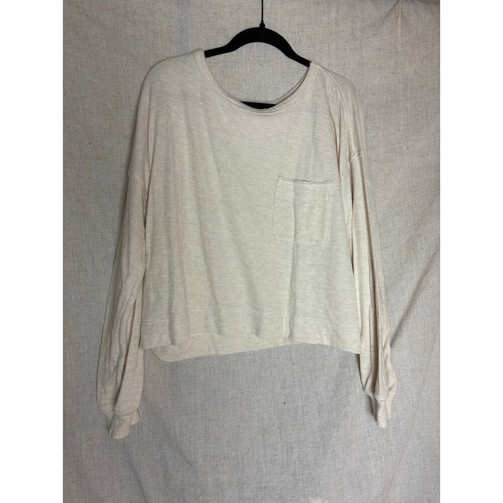 Aerie Ivory Cream Long Sleeve Pullover Sweatshirt Sz. M